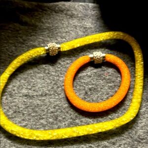 Elegant Yellow and Orange Jewelry Set